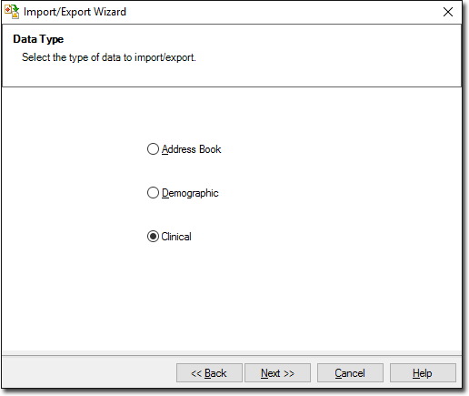 Data Type window