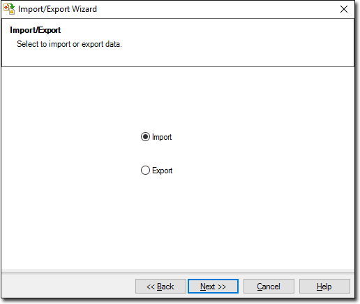 Import/Export Wizard