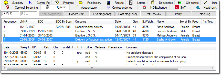 Obstetrics Tab