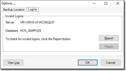 Login panel